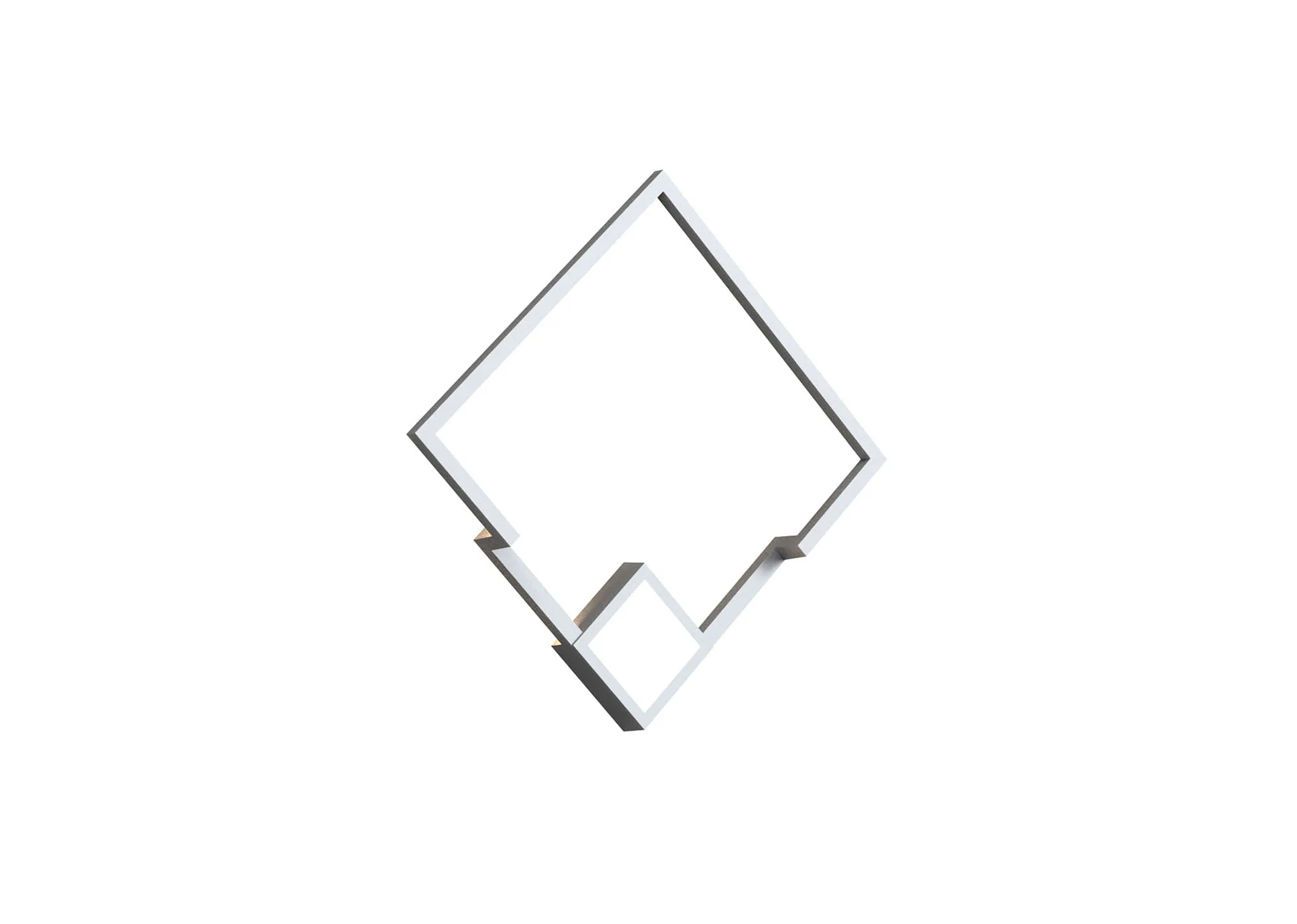 M7668  Boutique Square Wall Lamp 25W LED White